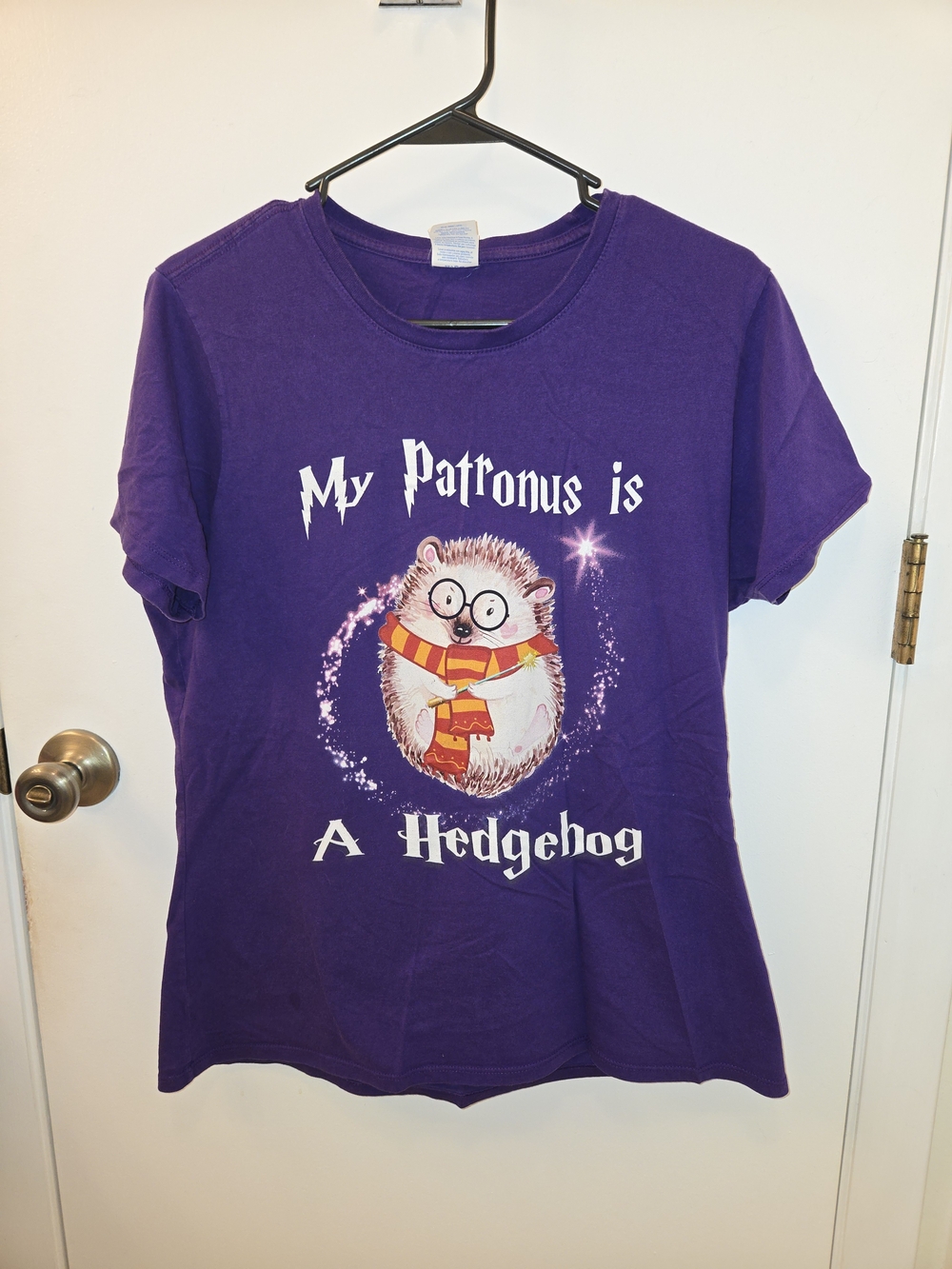 Purple T-Shirt "My Patronus Is A Hedgehog"